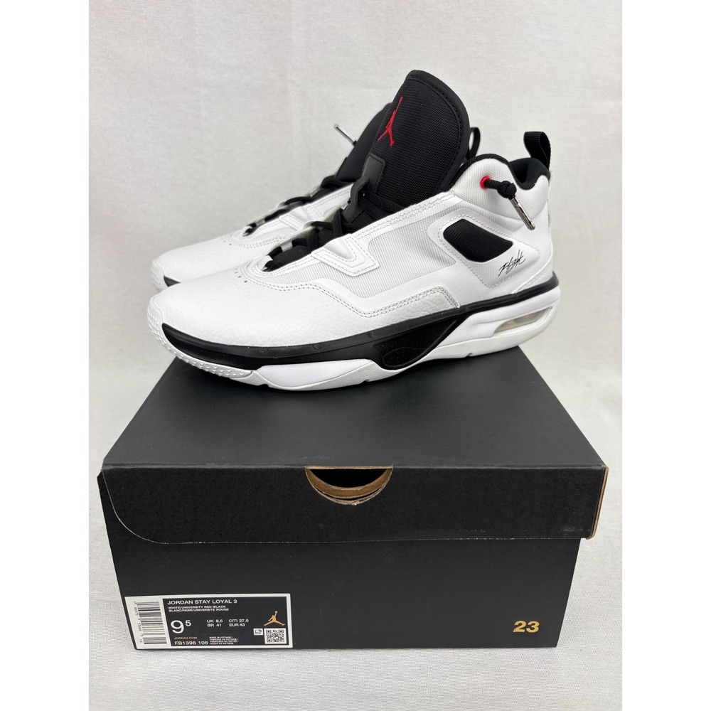 Nike Air Jordan Stay Loyal 3 White Black University Red Size 9.5 FB1396-106